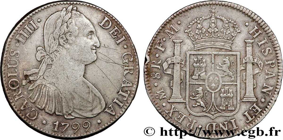 MEXIQUE - CHARLES IV 8 Reales  1799 Mexico TTB 
