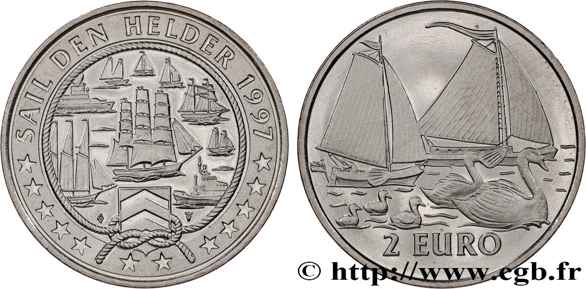 NETHERLANDS 2 Euro Proof Sail den Helder 1997  MS 