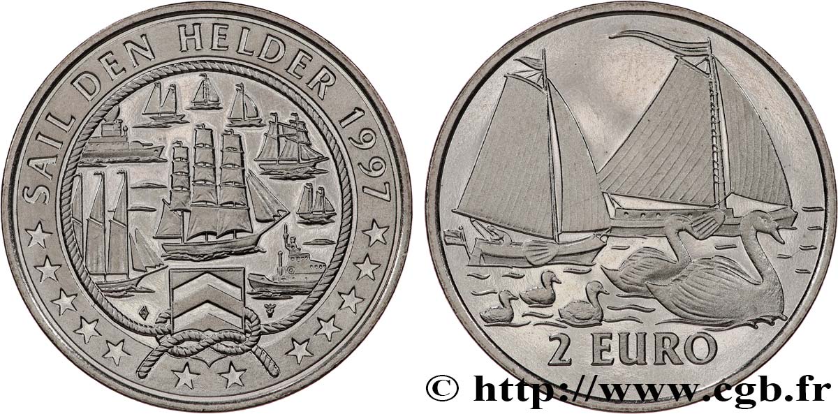 PAíSES BAJOS 2 Euro Proof Sail den Helder 1997  SC 