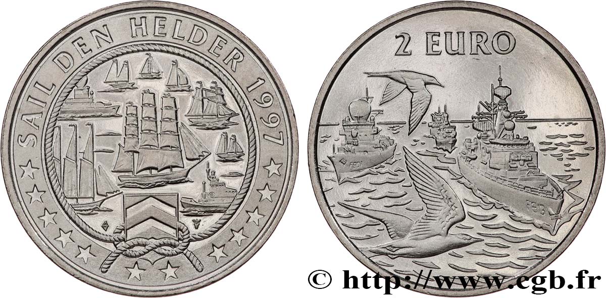 PAíSES BAJOS 2 Euro Proof Sail den Helder 1997  SC 