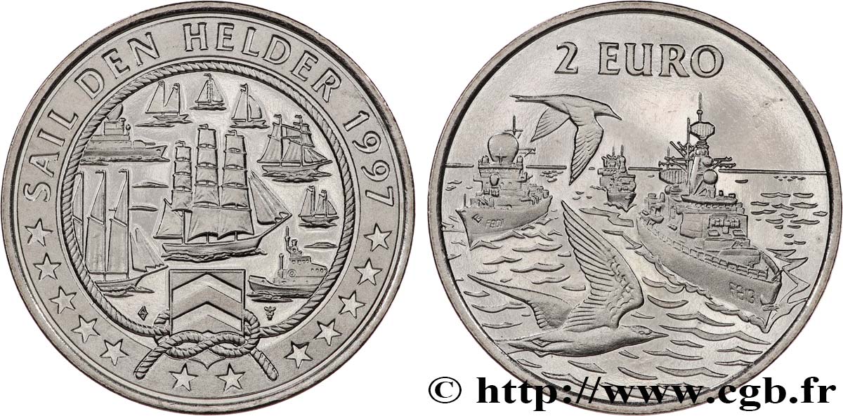 NETHERLANDS 2 Euro Proof Sail den Helder 1997  MS 