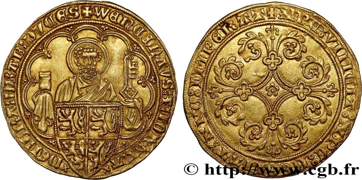 BRABANT - DUCHÉ DE BRABANT - JEANNE ET WENCESLAS Pieter d or ou gouden peter  c. 1380-1381 Louvain SPL 