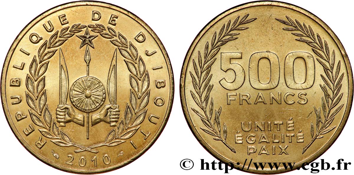 DJIBOUTI 500 Francs 2010 Paris SPL 