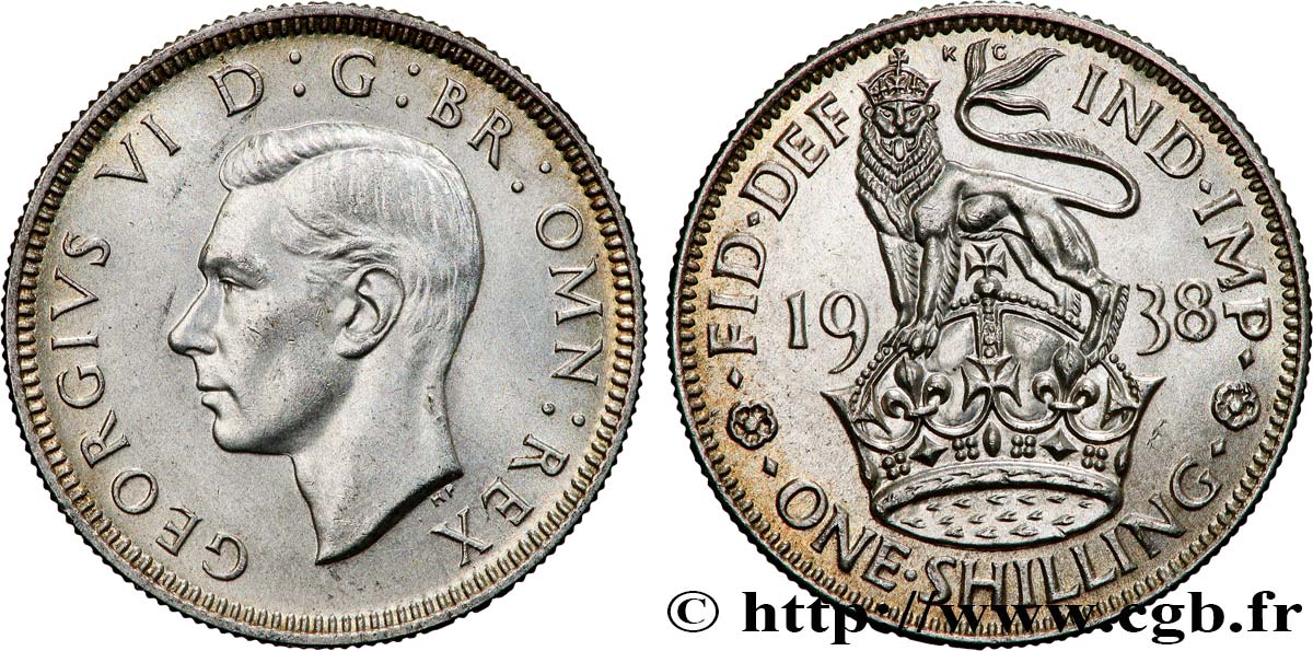 ROYAUME-UNI 1 Shilling Georges VI “England reverse” 1938  SUP 