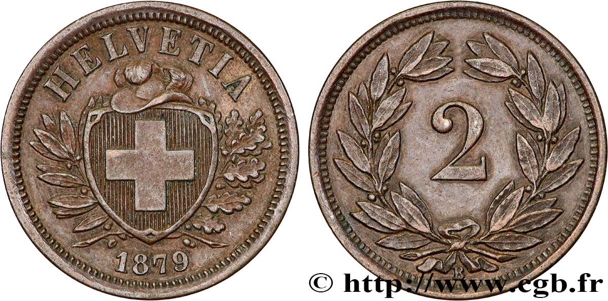 SUIZA 2 Centimes (Rappen) 1879 Berne MBC+ 