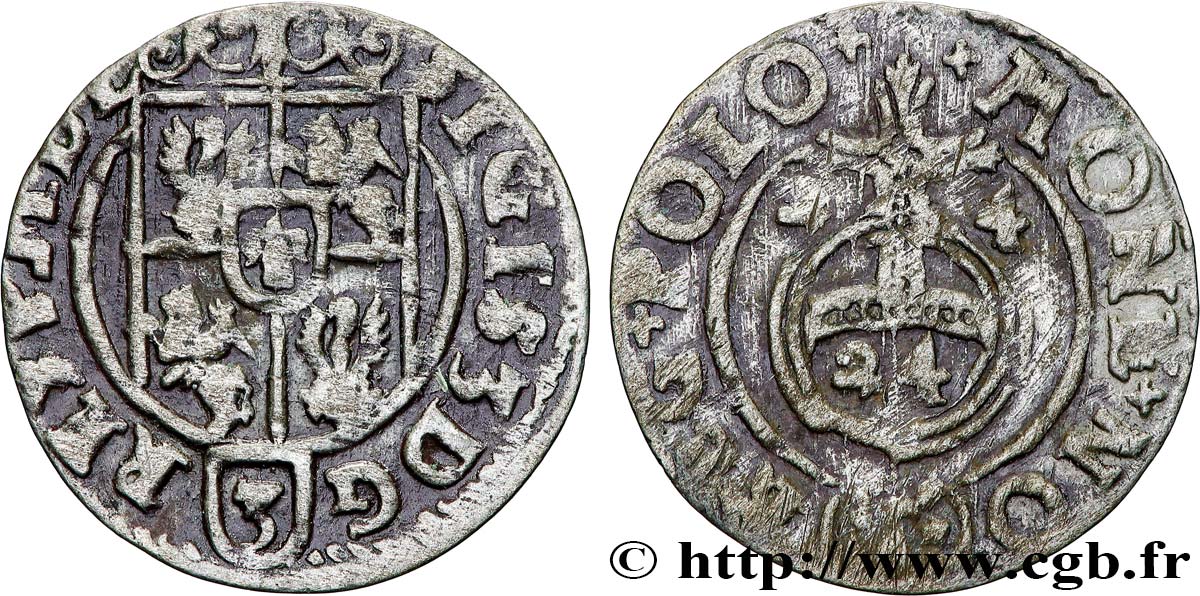 POLOGNE - ROYAUME DE POLOGNE - SIGISMOND III VASA 1 Półtorak / 3 Polker / 1/24 Thaler Sigismond III Vasa 1624 Cracovie TB+ 