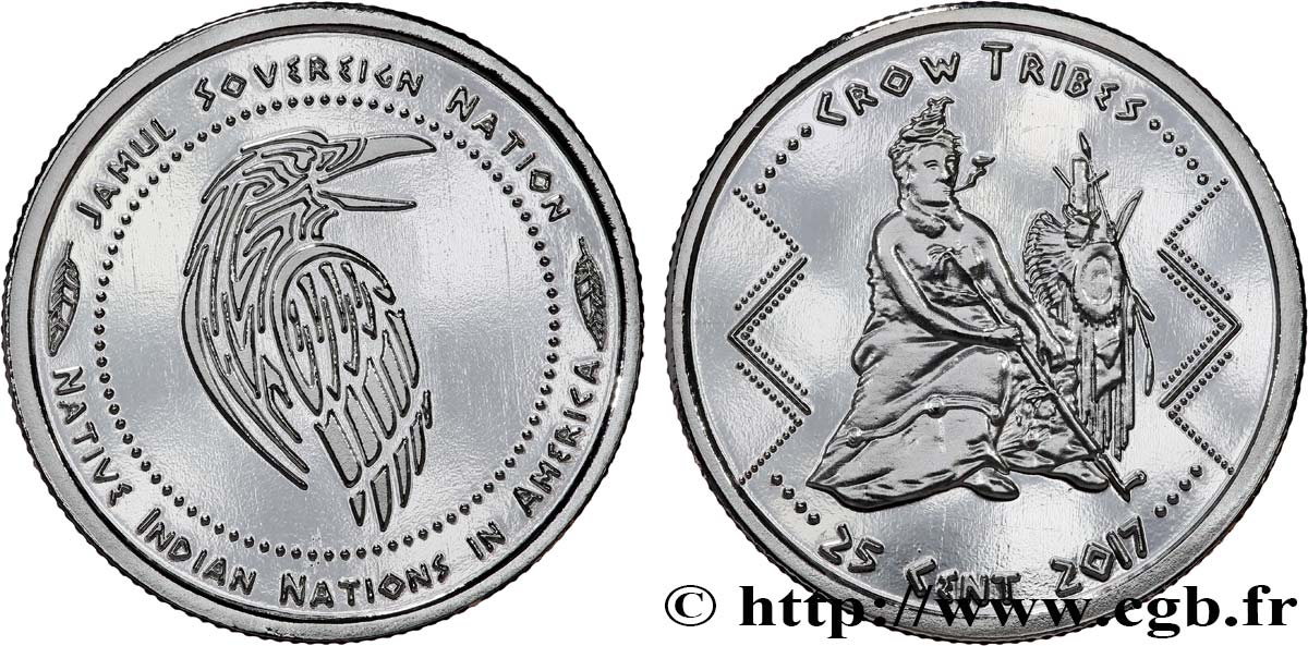 STATI UNITI D AMERICA - Tribù Indiane 25 Cents Jamul Sovereign Nation - Crow Tribes 2017  MS 