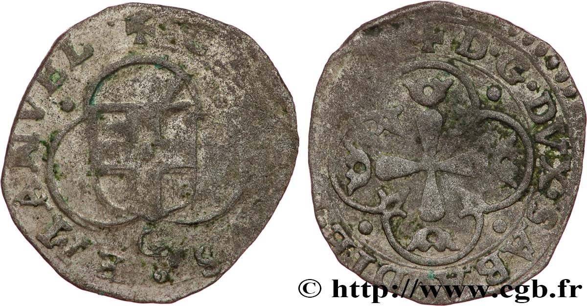 SAVOY - DUCHY OF SAVOY - CHARLES-EMMANUEL I Parpaiolle du 3e type (parpagliola di III tipo) n.d. Gex VF 