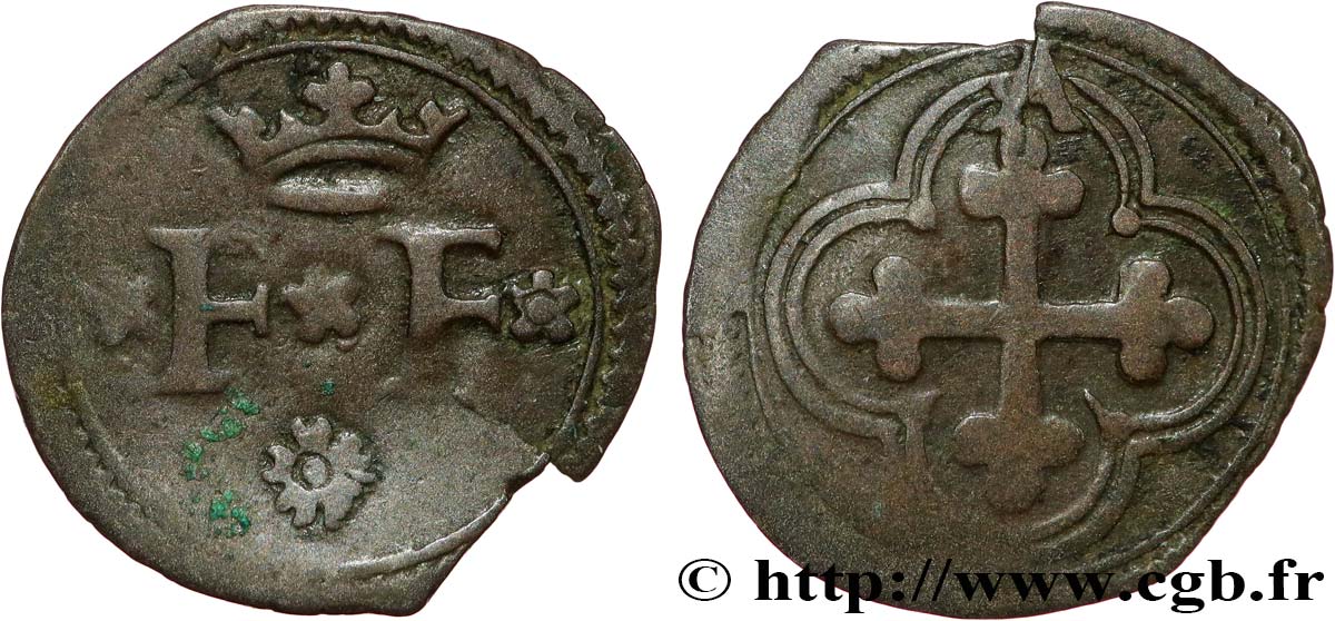 DUCHY OF SAVOIE - EMMANUEL-PHILIBERT Quart de sol, 1er type (quarto di soldo, I tipo) s.d. Aoste XF 