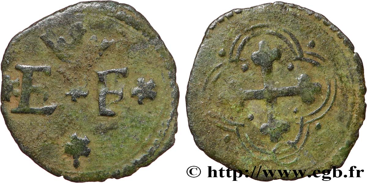 DUCHY OF SAVOIE - EMMANUEL-PHILIBERT Quart de sol, 1er type (quarto di soldo, I tipo) s.d. Chambéry VF 