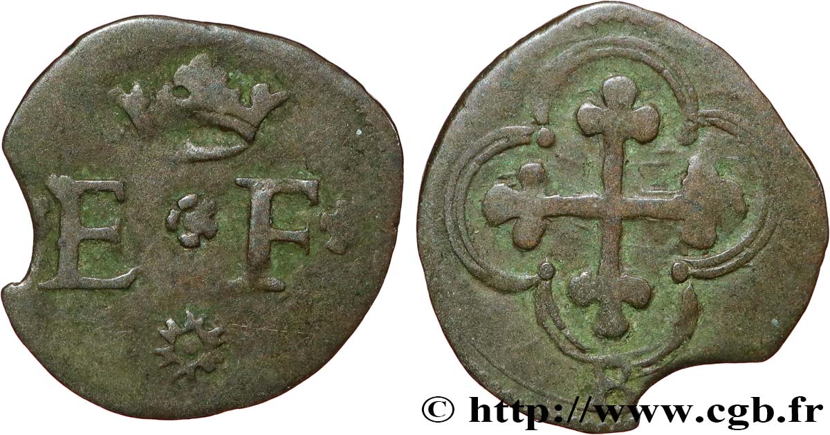 SAVOY - DUCHY OF SAVOY - EMMANUEL-PHILIBERT Quart de sol, 1er type (quarto di soldo, I tipo) s.d. Bourg-en-Bresse VF 