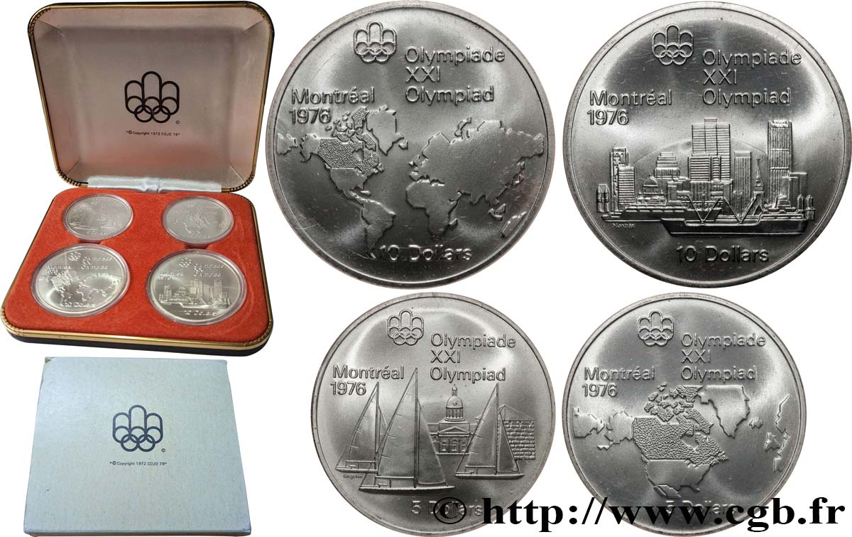 CANADA Coffret 4 Monnaies Proof Jeux Olympiques Montréal 1976 série I 1973  MS 
