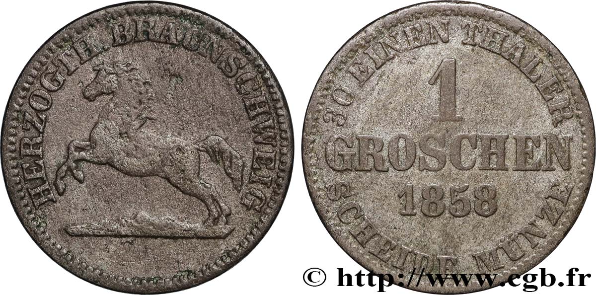 ALLEMAGNE - HANOVRE 1 Groschen 1858 Hanovre Fwo_822350 Monde