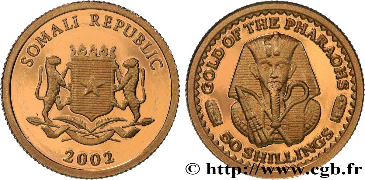 SOMALIA 50 Shillings Proof Toutânkhamon 2002  ST 