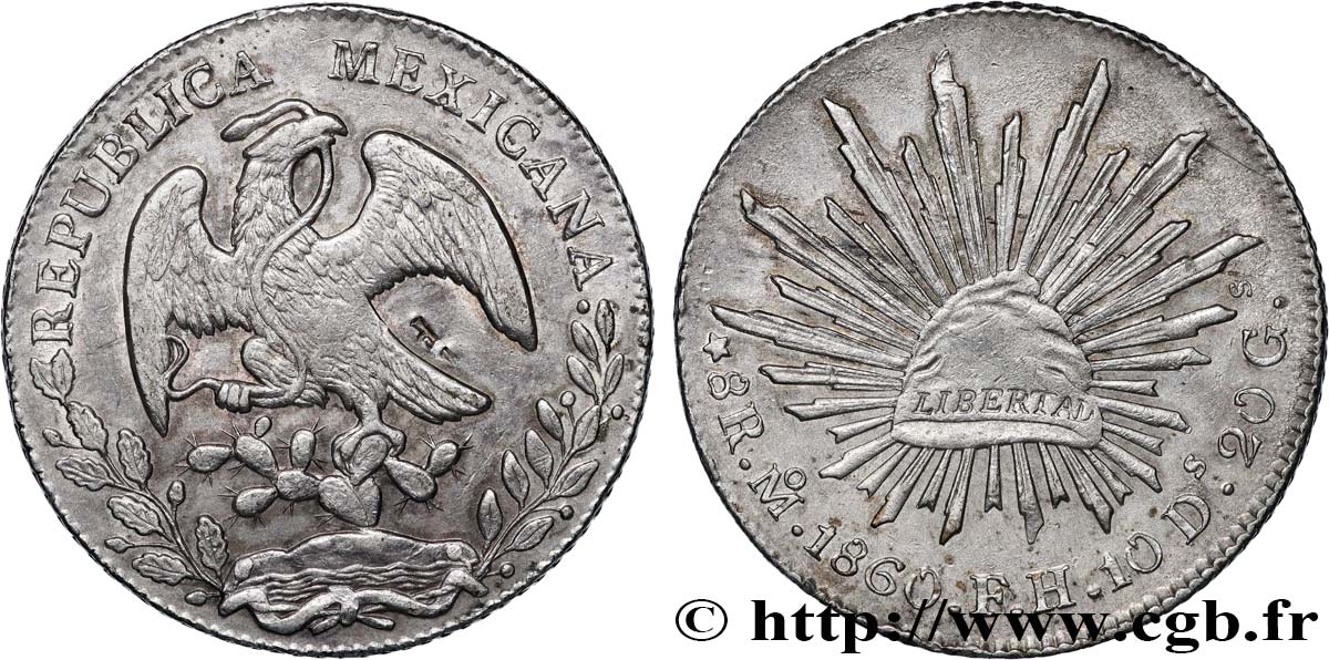 MEXIQUE 8 Reales  1860 Mexico TTB+ 