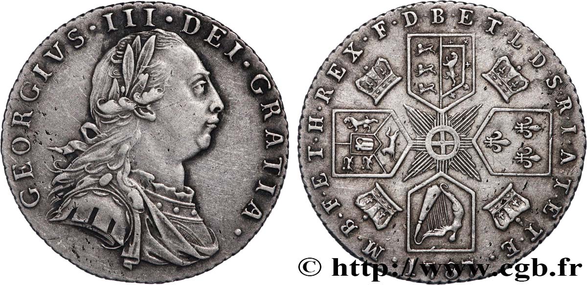 GRANDE-BRETAGNE - GEORGES III 6 Pence  1787  TTB+ 