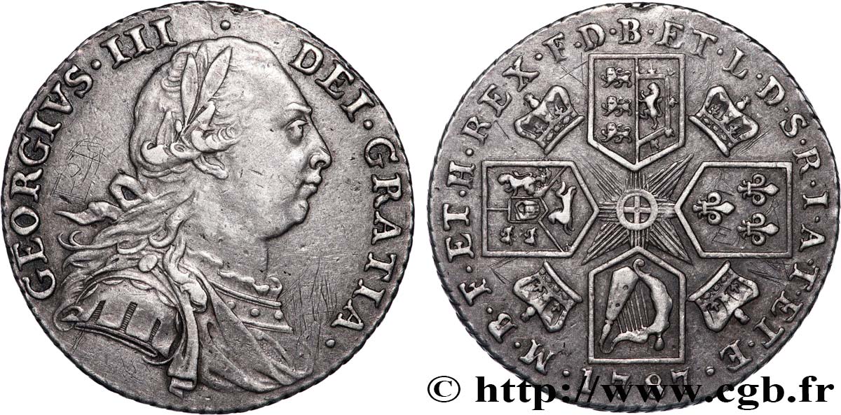 GRANDE-BRETAGNE - GEORGES III 1 Shilling Georges III 1787  TTB/TTB+ 