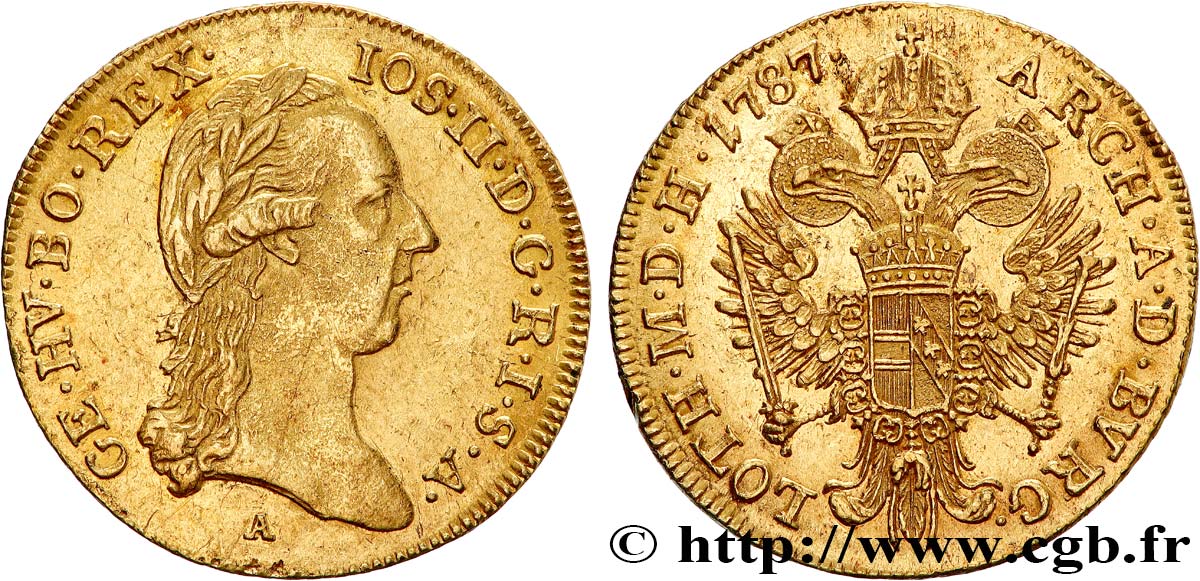 AUTRICHE - JOSEPH II Ducat d or 1787 Vienne fVZ 