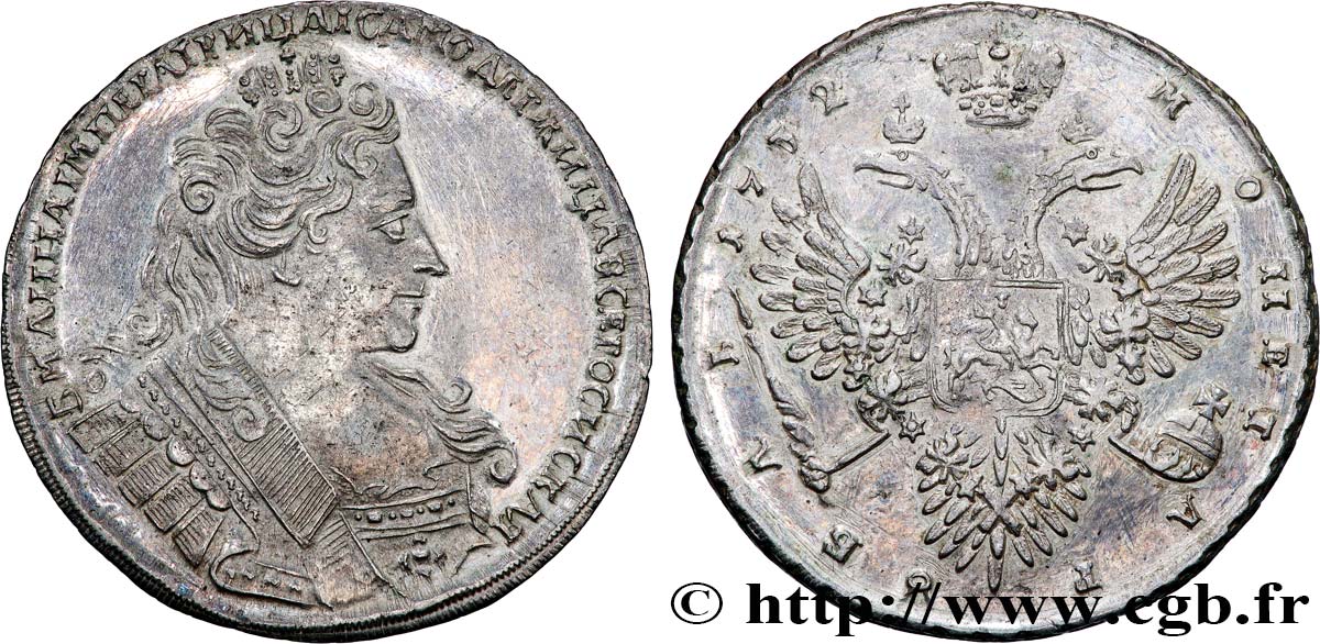 RUSSIA - ANNE Rouble 1732 Moscou XF 