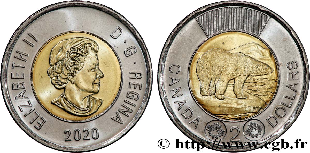 KANADA 2 Dollars Elisabeth II / Ours polaire 2020  fST 