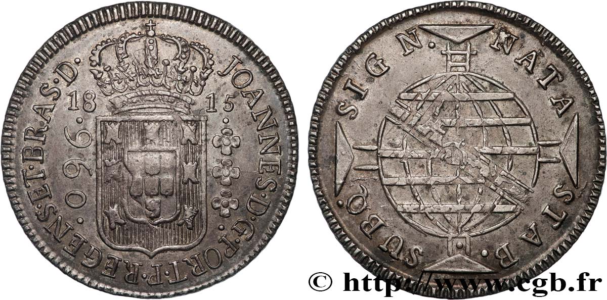 BRÉSIL - JEAN VI 960 Reis  1815 indeterminé AU 