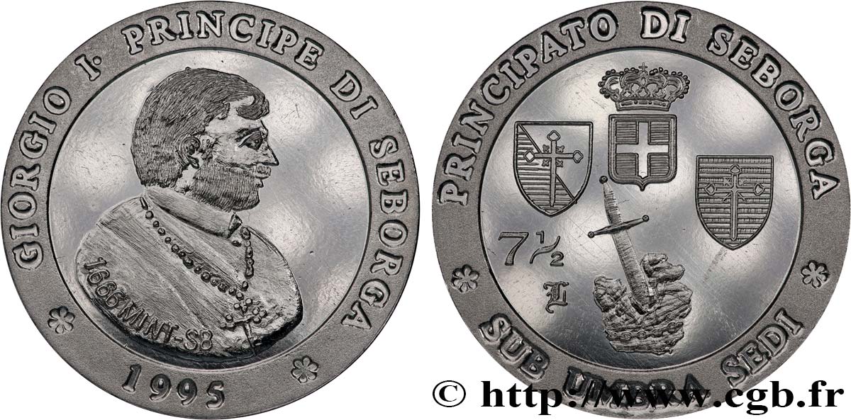 ITALIE - PRINCIPAUTÉ DE SEBORGA - GIORGIO Ier 7 1/2 Luigini Proof 1995  MS 