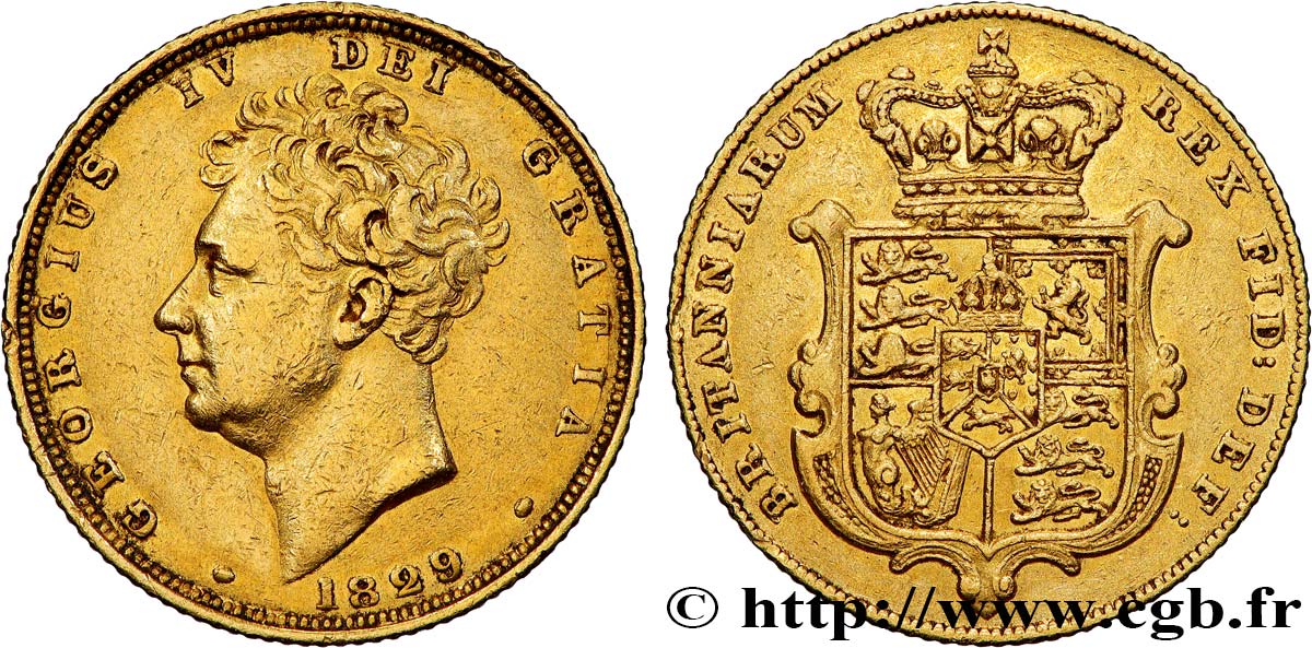 GREAT BRITAIN - GEORGE IV Souverain, (Sovereign) 1829 Londres XF 