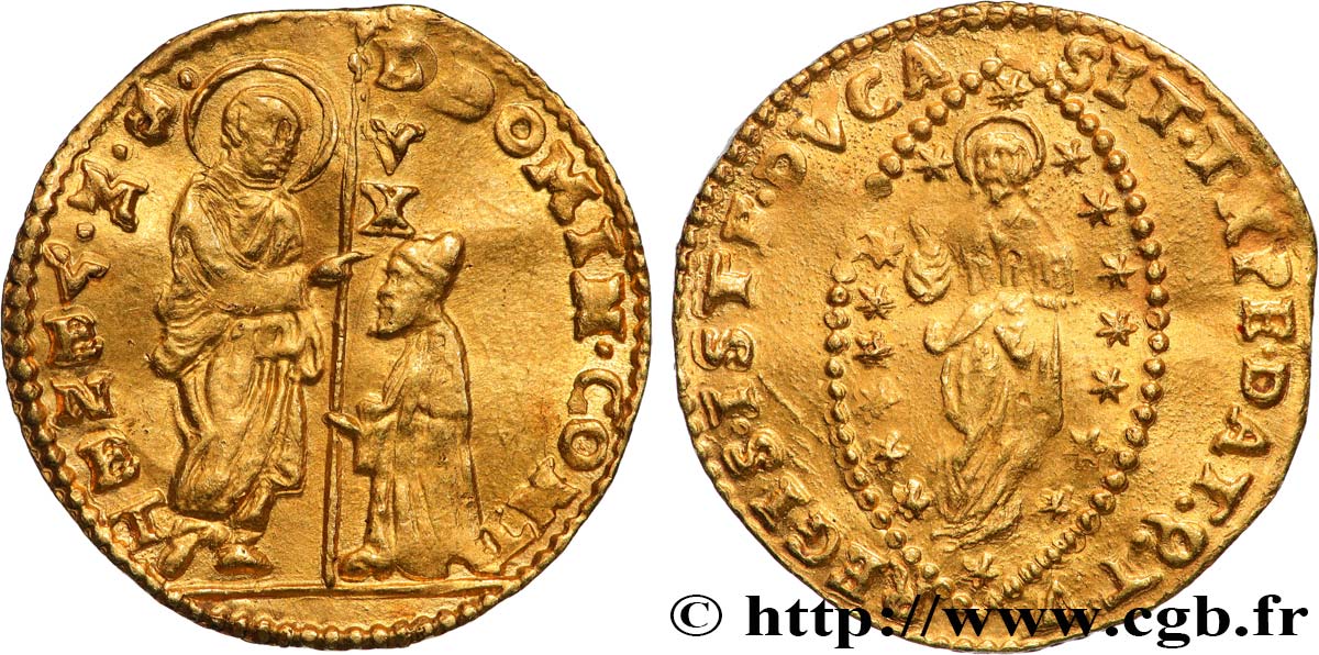 ITALY - VENICE - DOMENICO CONTARINI (104e Doge) Zecchino (Sequin) n.d. Venise XF 