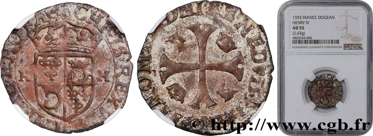 ITALIA - DESANA imitation du douzain du Dauphiné aux deux H 1593  EBC55 NGC