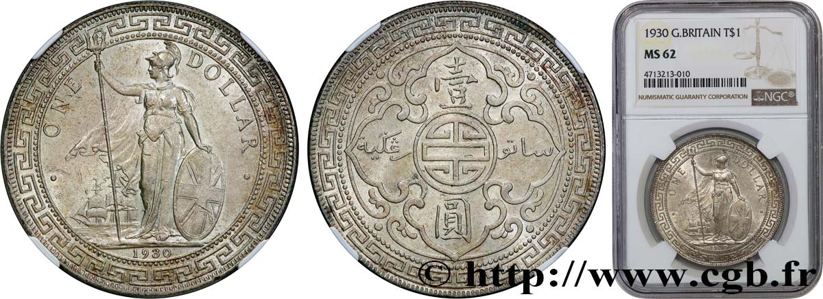 GRANDE-BRETAGNE - GEORGES V Trade dollar 1930 Bombay SPL62 NGC