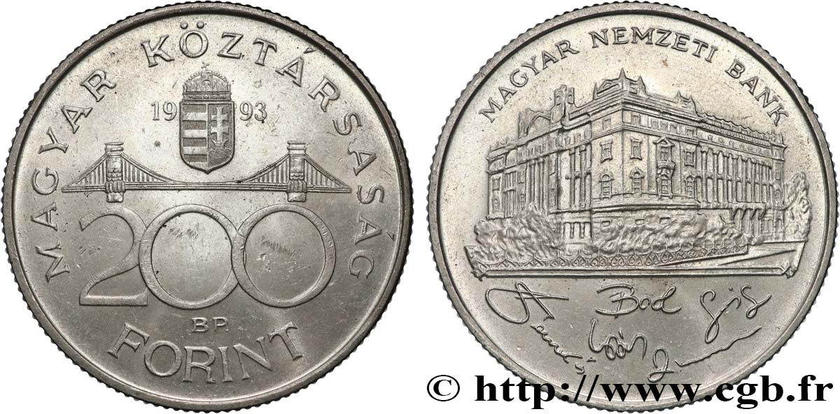 HUNGRíA 200 Forint Banque centrale de Hongrie 1992 Budapest EBC 