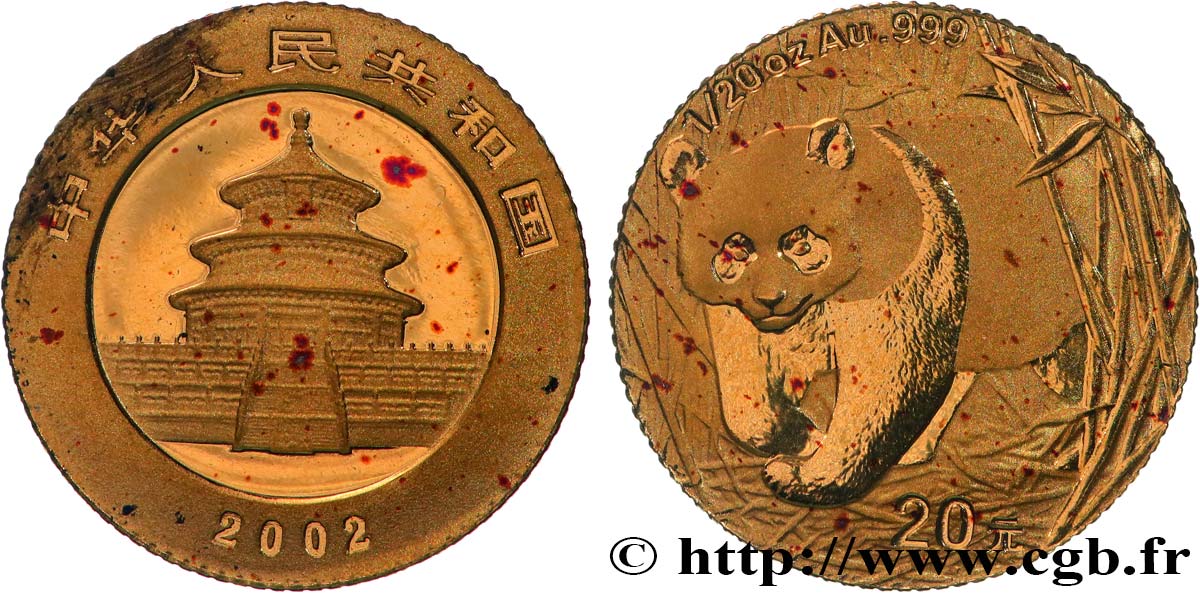 CHINA 20 Yuan Panda 2002  MS 