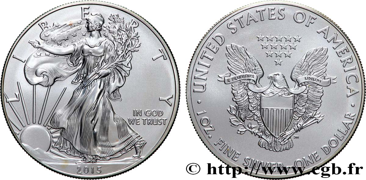 ÉTATS-UNIS D AMÉRIQUE 1 Dollar type Liberty Silver Eagle 2015  FDC 