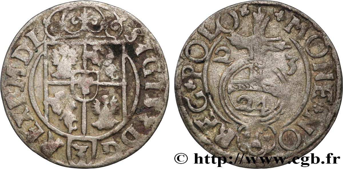 POLONIA - SIGISMONDO III VASA 1 Półtorak / 3 Polker / 1/24 Thaler Sigismond III Vasa 1623 Cracovie q.BB 