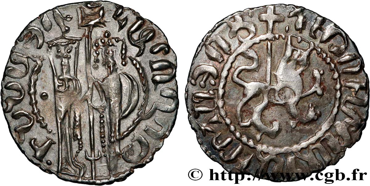 CILICIA - KINGDOM OF ARMENIA - HETHUM and ISABELLA Tram c. 1250 Atelier indéterminé XF 