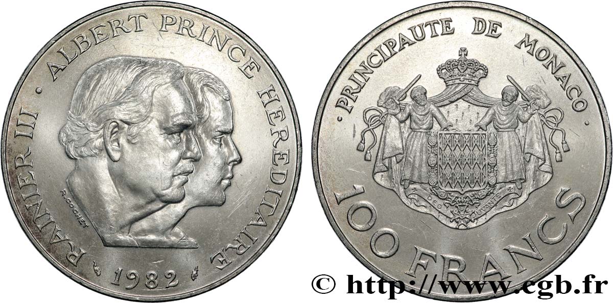MONACO 100 Francs Rainier III et Albert 1982 Paris SPL 