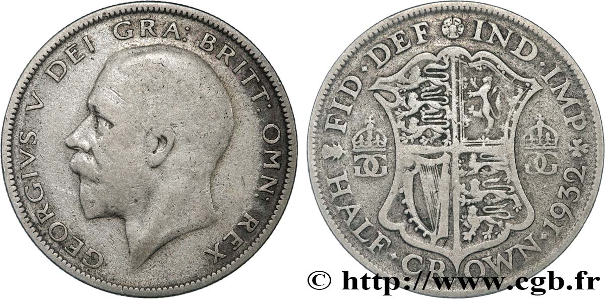 VEREINIGTEN KÖNIGREICH 1/2 Crown Georges V 1932  fSS 