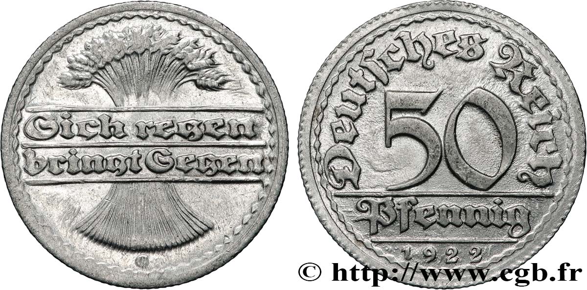 GERMANIA 50 Pfennig 1922 Karlsruhe SPL 