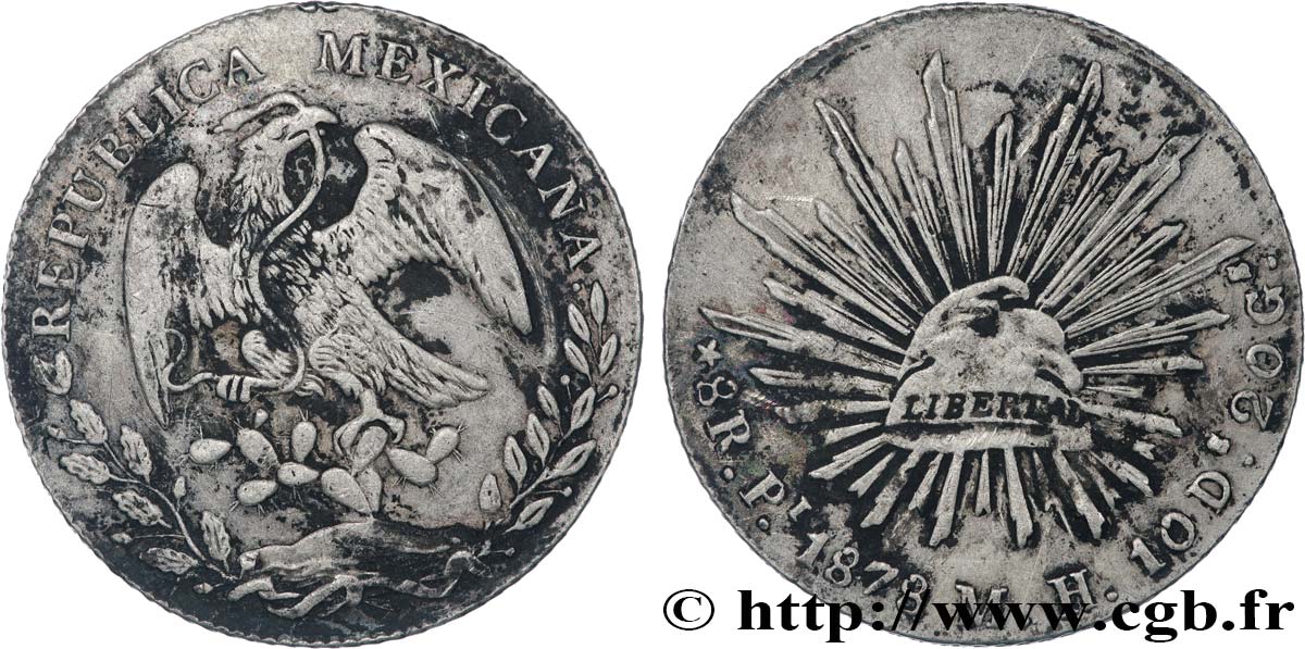 MEXICO 8 Reales 1878 San Luis Potosi XF 