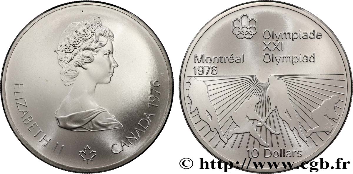 CANADá
 10 Dollars JO Montréal 1976 : Élisabeth II / hockey sur gazon / Elisabeth II 1976  SC 