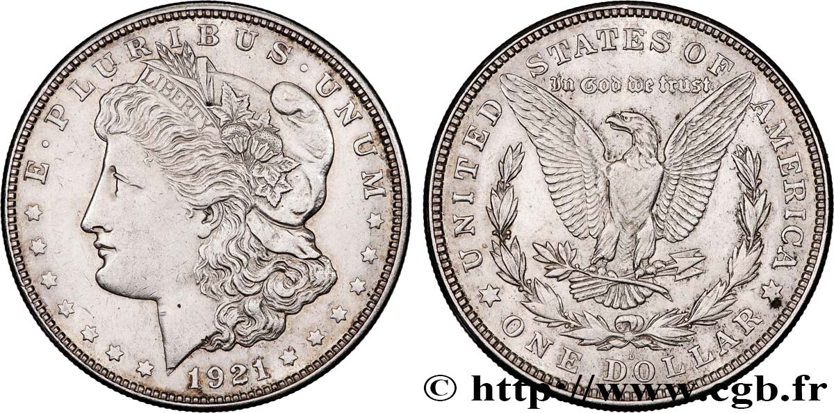 UNITED STATES OF AMERICA 1 Dollar Morgan 1921 Denver XF 