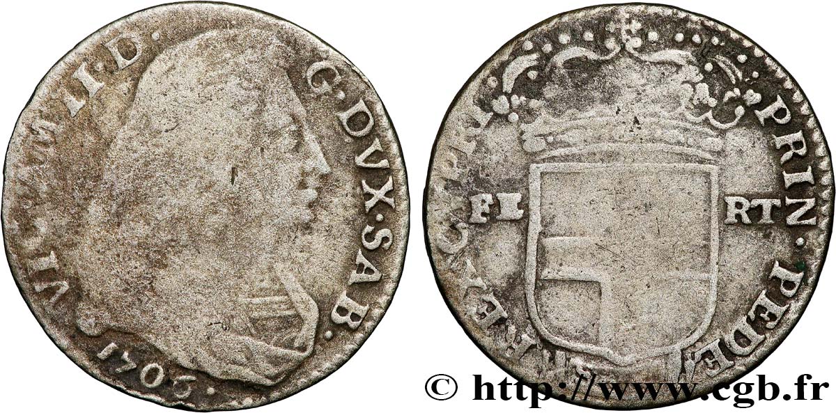 SAVOIE - DUCHÉ DE SAVOIE - VICTOR-AMÉDÉE II 5 sols (5 soldi) 1706 Turin VF 