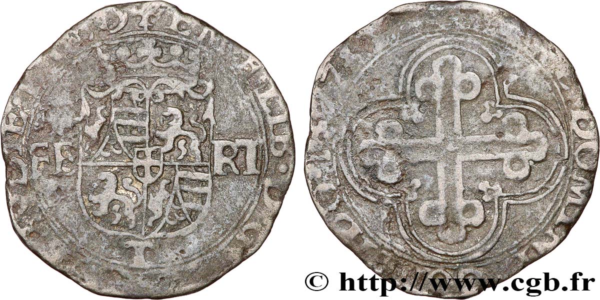 DUCADO DE SABOYA - MANUEL FILIBERTO Blanc de 4 sols, 1er type (bianco, o da 4 soldi di I tipo) 1577 Turin BC+ 