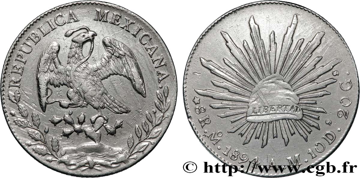 MEXIQUE 8 Reales 1894 Mexico TTB 