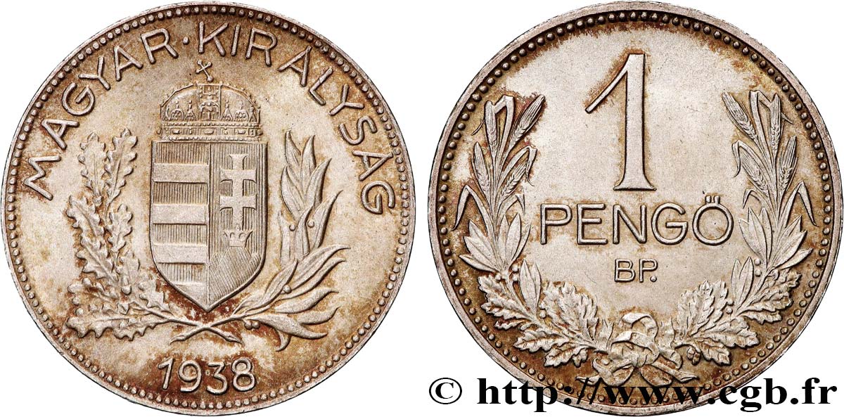 UNGHERIA 1 Pengo emblème 1938 Budapest SPL 