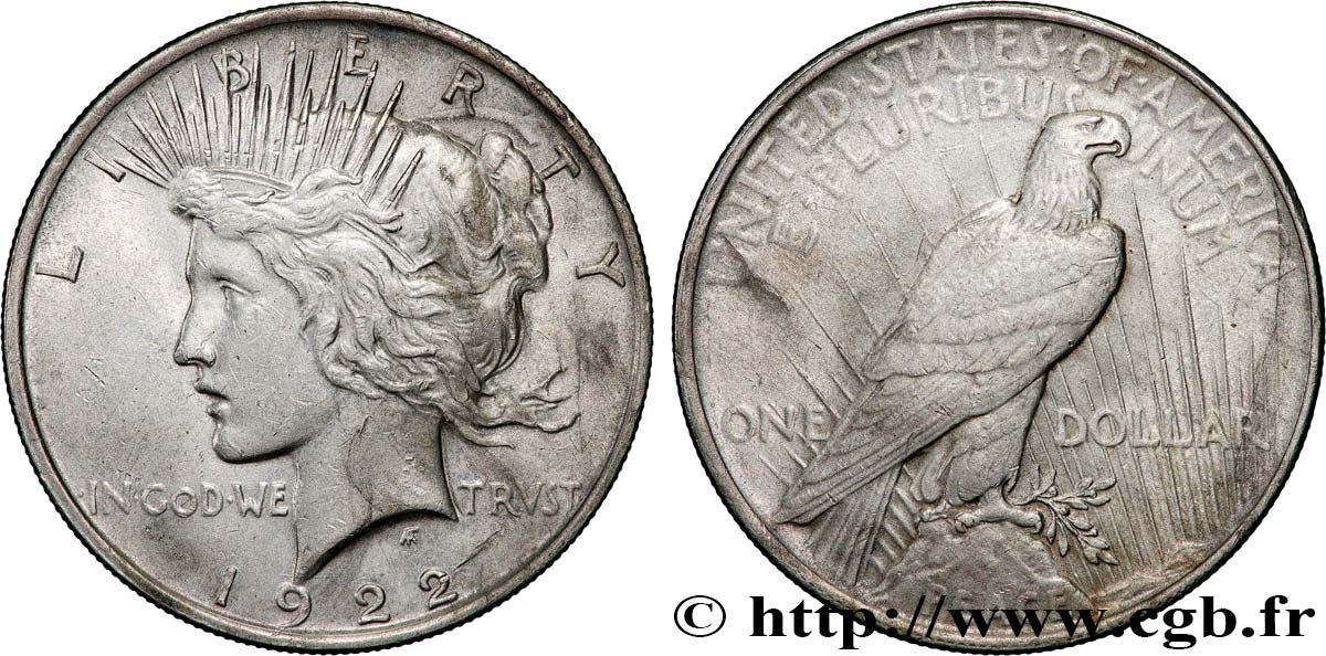 UNITED STATES OF AMERICA 1 Dollar Peace 1922 Philadelphie XF 