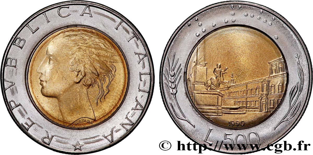 ITALIA 500 Lire 1990 Rome - R MS 
