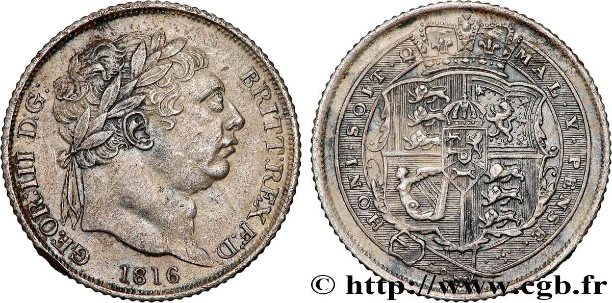 GRAN BRETAÑA - JORGE III 6 Pence  1816 Londres MBC+ 