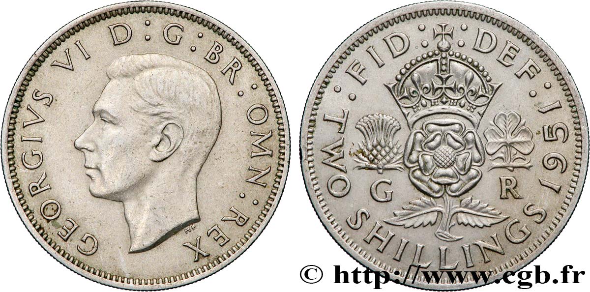 REGNO UNITO 1 Florin (2 Shillings) Georges VI 1951  BB 