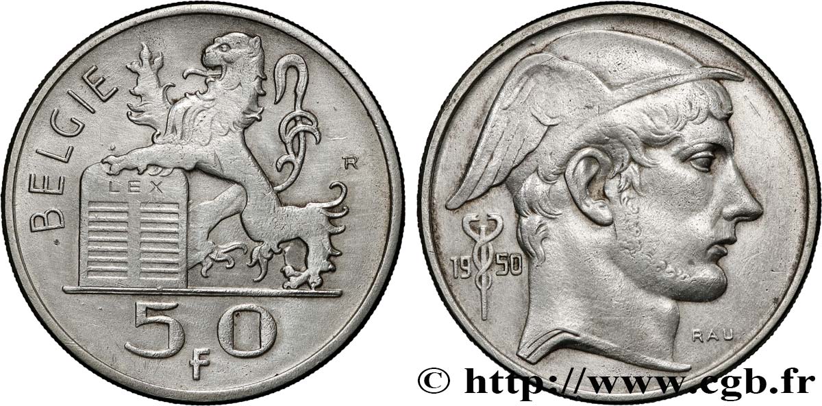 BELGIQUE 50 Francs légende flamande 1950  TTB 